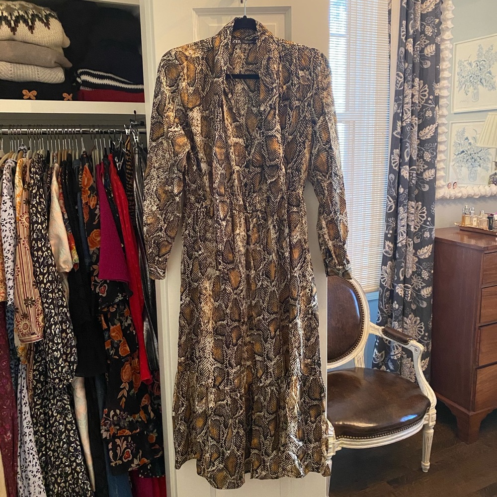 Zara Snakeskin Print Dress, Size M